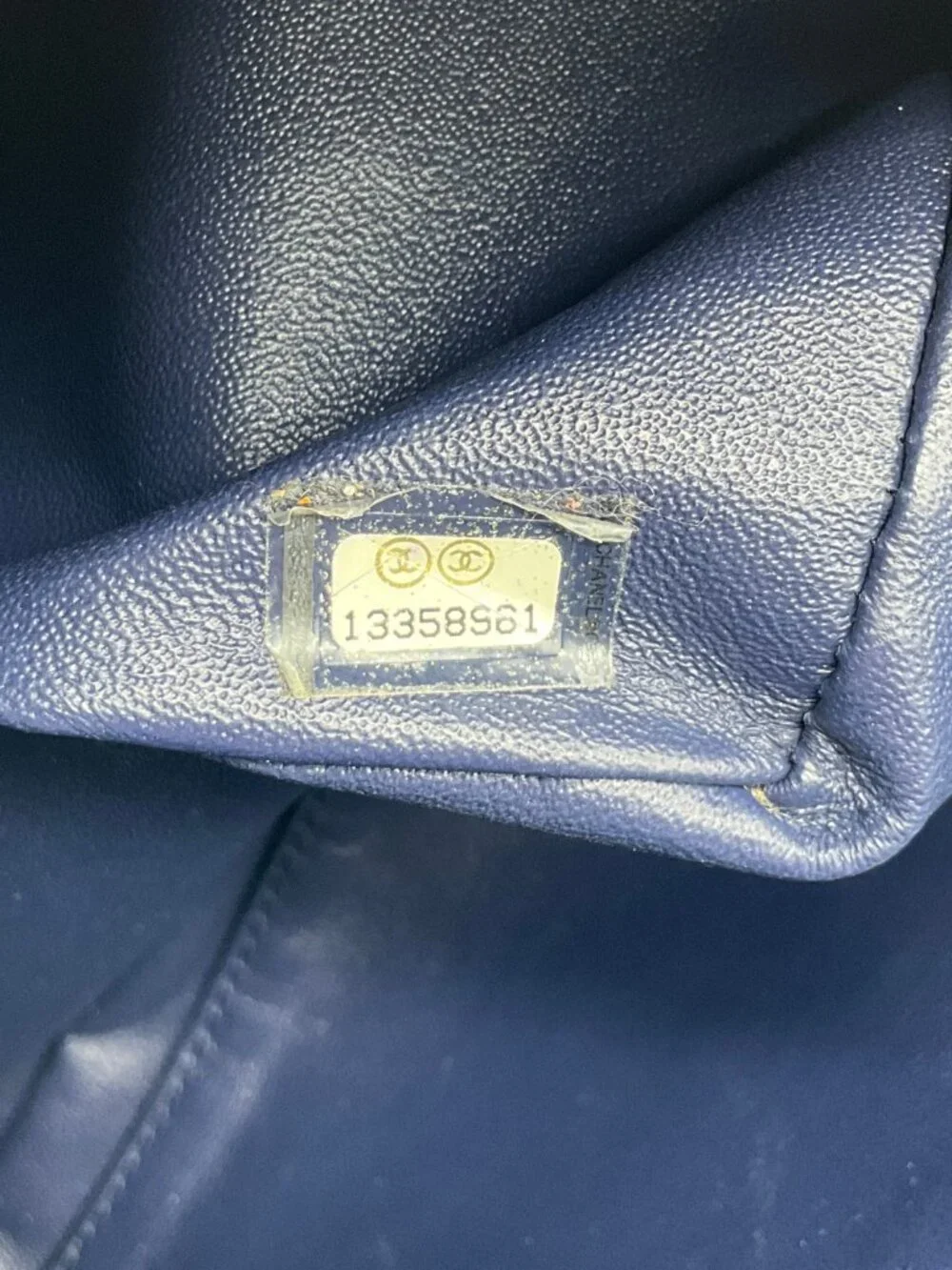 Chanel Navy Blue Patent Leather Maxi Flap Bag